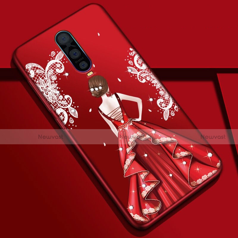 Silicone Candy Rubber Gel Dress Party Girl Soft Case Cover S01 for Oppo RX17 Pro Colorful