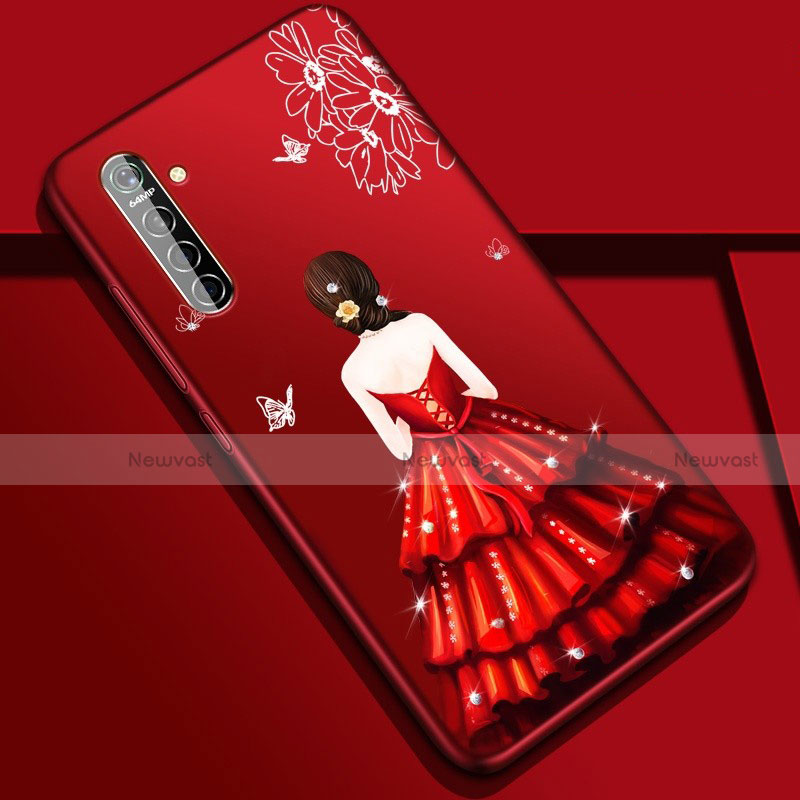 Silicone Candy Rubber Gel Dress Party Girl Soft Case Cover S01 for Realme X2