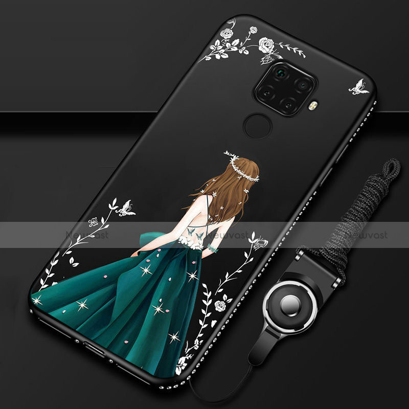 Silicone Candy Rubber Gel Dress Party Girl Soft Case Cover S02 for Huawei Mate 30 Lite