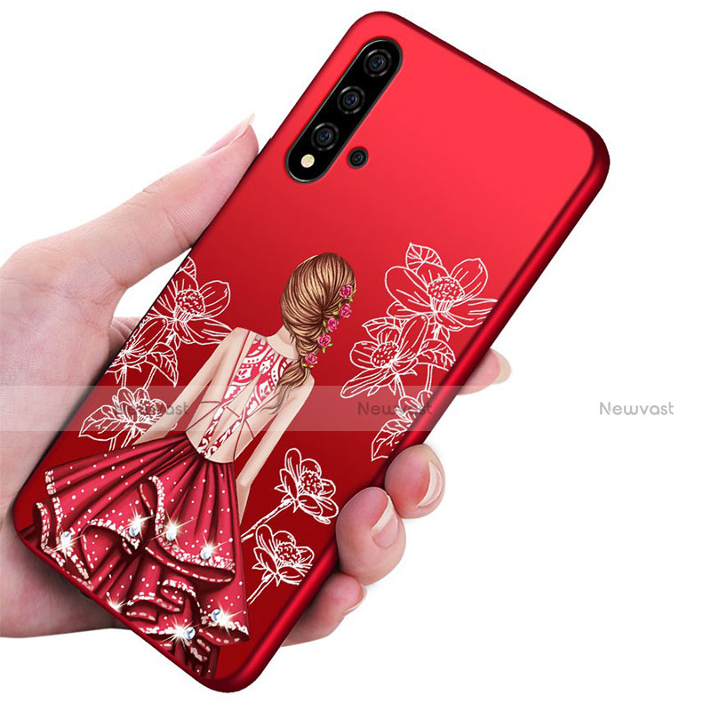 Silicone Candy Rubber Gel Dress Party Girl Soft Case Cover S02 for Huawei Nova 5 Pro