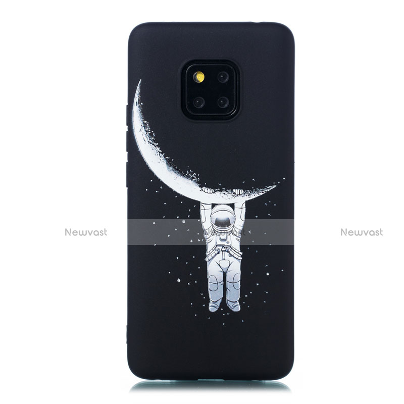 Silicone Candy Rubber Gel Fashionable Pattern Soft Case Cover for Huawei Mate 20 Pro Black