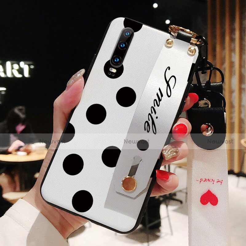 Silicone Candy Rubber Gel Fashionable Pattern Soft Case Cover for Huawei P30 White