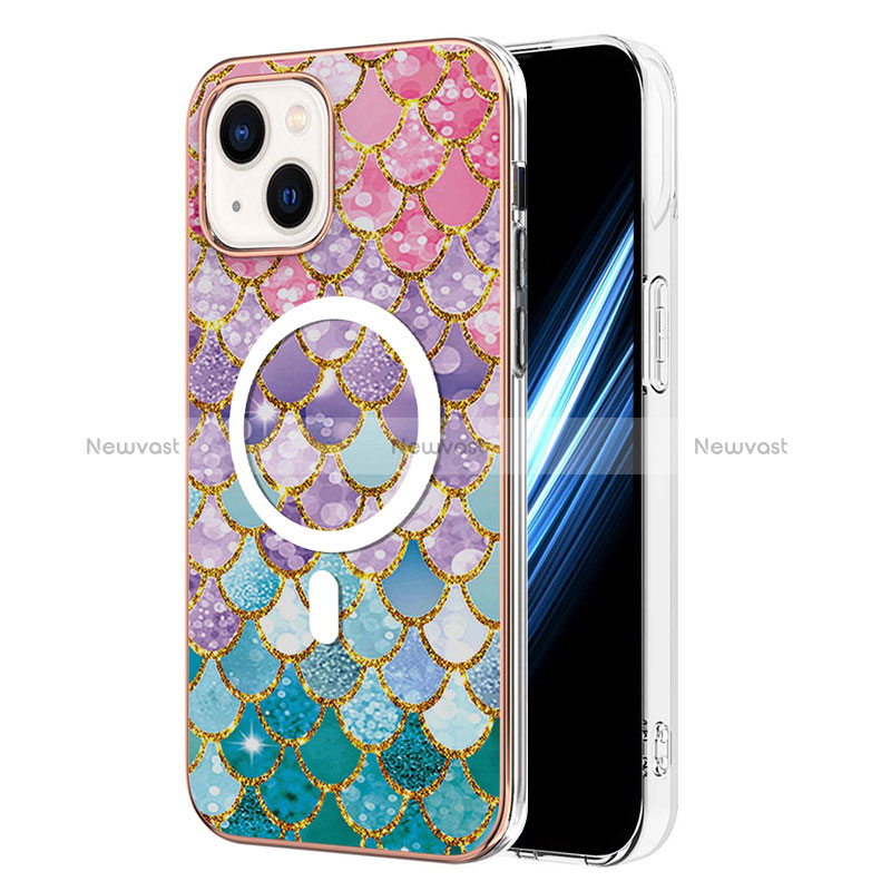 Silicone Candy Rubber Gel Fashionable Pattern Soft Case Cover Mag-Safe Magnetic for Apple iPhone 15 Plus Colorful