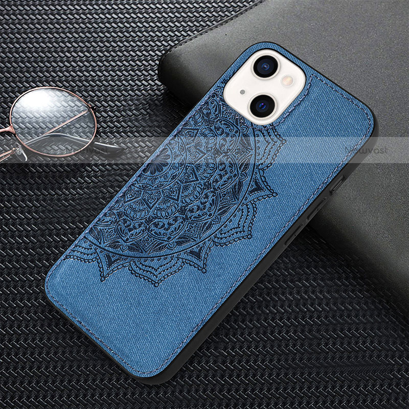 Silicone Candy Rubber Gel Fashionable Pattern Soft Case Cover S01 for Apple iPhone 13 Mini Blue