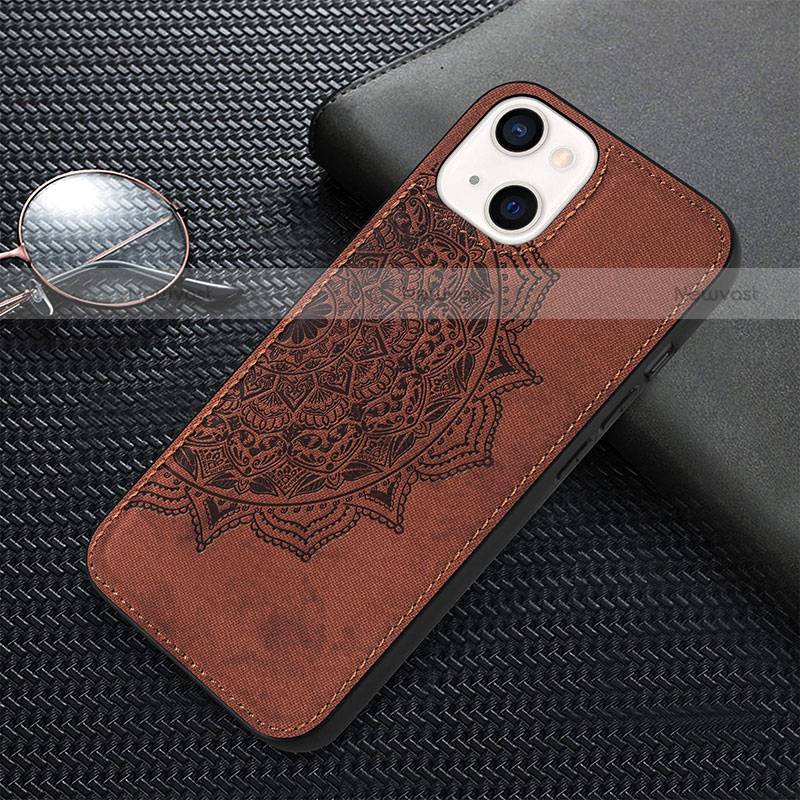 Silicone Candy Rubber Gel Fashionable Pattern Soft Case Cover S01 for Apple iPhone 13 Mini Brown