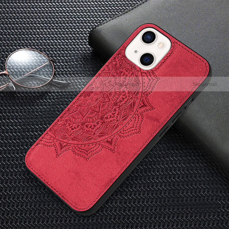 Silicone Candy Rubber Gel Fashionable Pattern Soft Case Cover S01 for Apple iPhone 13 Mini Red