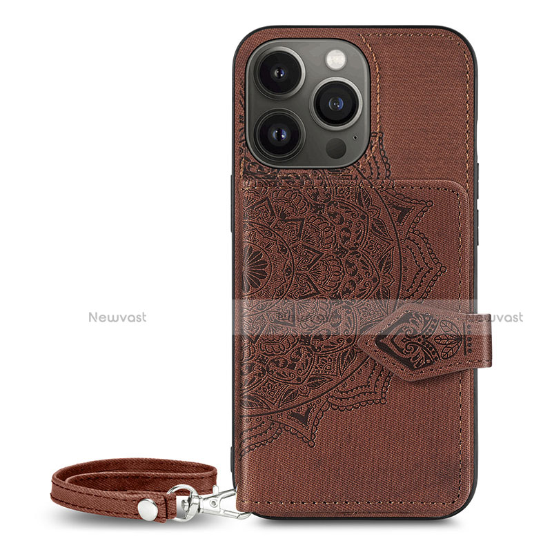 Silicone Candy Rubber Gel Fashionable Pattern Soft Case Cover S01 for Apple iPhone 13 Pro Brown
