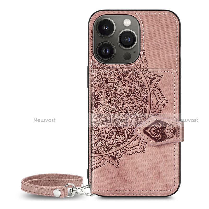 Silicone Candy Rubber Gel Fashionable Pattern Soft Case Cover S01 for Apple iPhone 13 Pro Rose Gold