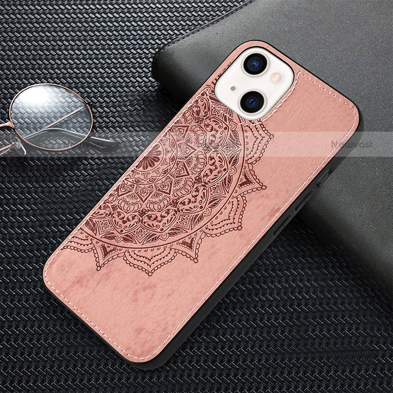 Silicone Candy Rubber Gel Fashionable Pattern Soft Case Cover S01 for Apple iPhone 14 Rose Gold