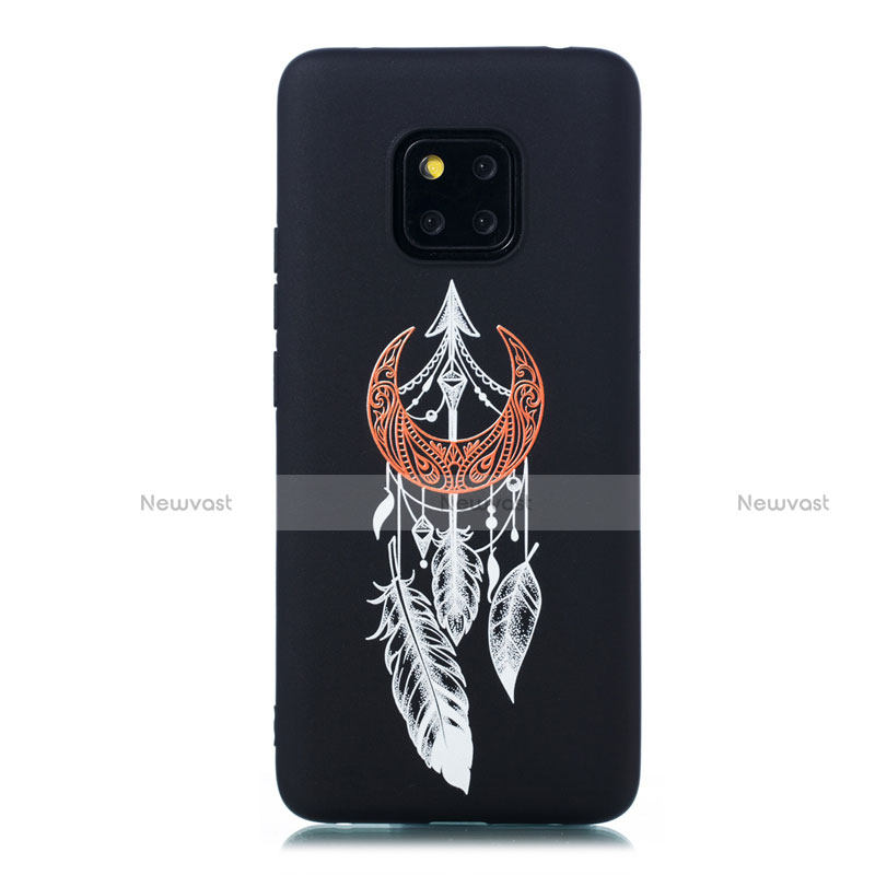 Silicone Candy Rubber Gel Fashionable Pattern Soft Case Cover S01 for Huawei Mate 20 Pro Black