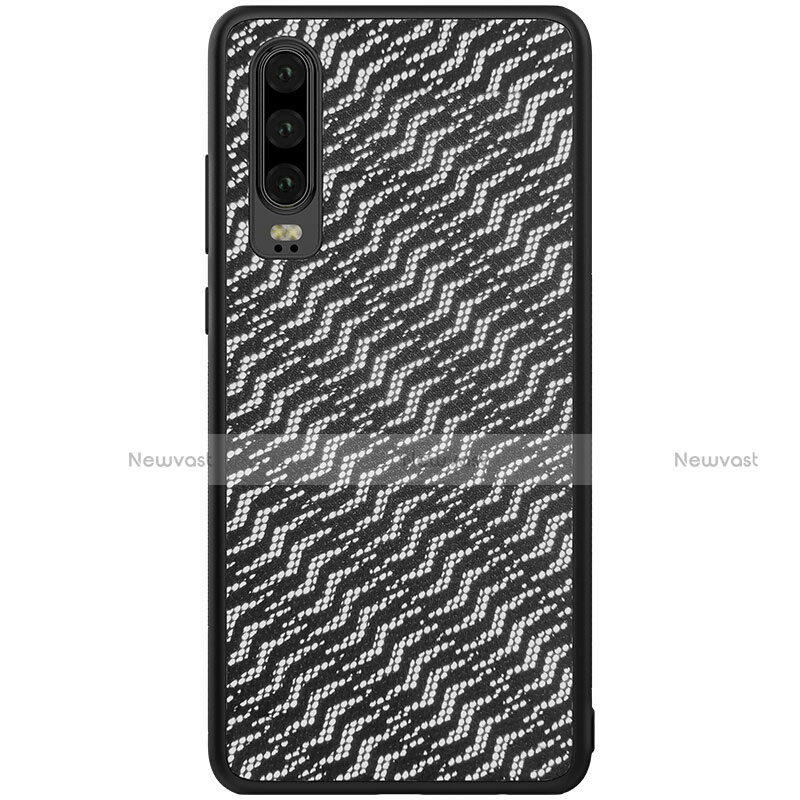 Silicone Candy Rubber Gel Fashionable Pattern Soft Case Cover S01 for Huawei P30 Black