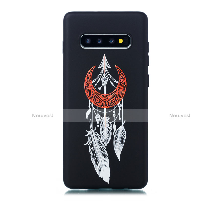 Silicone Candy Rubber Gel Fashionable Pattern Soft Case Cover S01 for Samsung Galaxy S10 5G Black