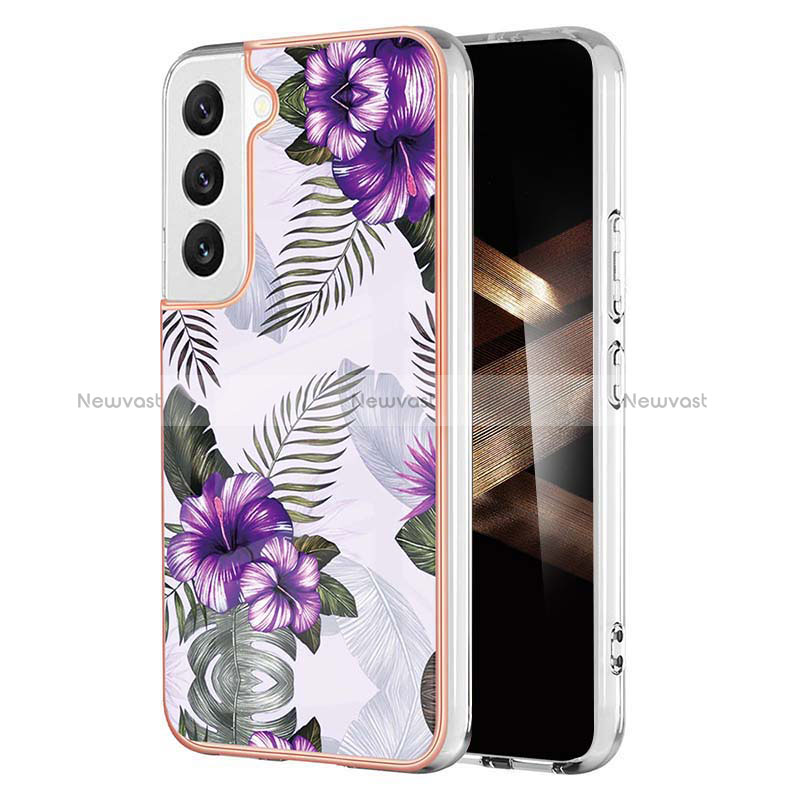 Silicone Candy Rubber Gel Fashionable Pattern Soft Case Cover S01 for Samsung Galaxy S24 5G Purple