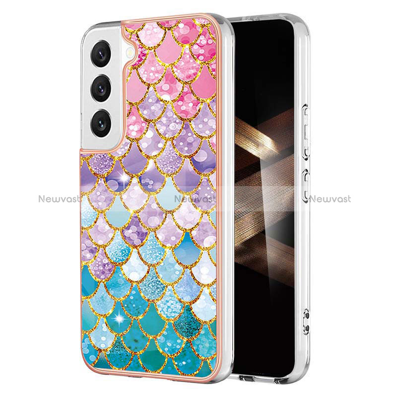 Silicone Candy Rubber Gel Fashionable Pattern Soft Case Cover S01 for Samsung Galaxy S24 Plus 5G Pink