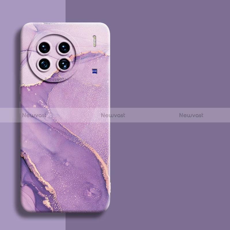 Silicone Candy Rubber Gel Fashionable Pattern Soft Case Cover S01 for Vivo X90 5G Clove Purple