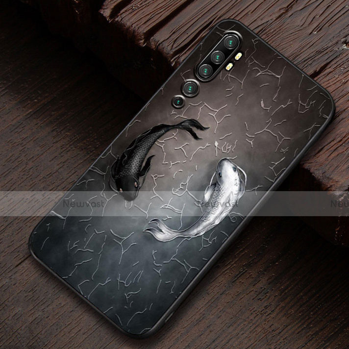 Silicone Candy Rubber Gel Fashionable Pattern Soft Case Cover S01 for Xiaomi Mi Note 10 Black