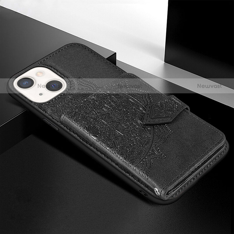 Silicone Candy Rubber Gel Fashionable Pattern Soft Case Cover S02 for Apple iPhone 13 Black