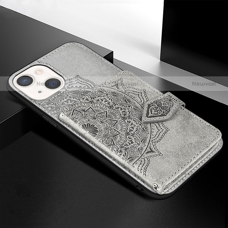 Silicone Candy Rubber Gel Fashionable Pattern Soft Case Cover S02 for Apple iPhone 13 Gray