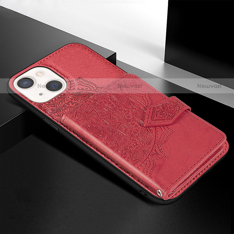 Silicone Candy Rubber Gel Fashionable Pattern Soft Case Cover S02 for Apple iPhone 13 Mini Red