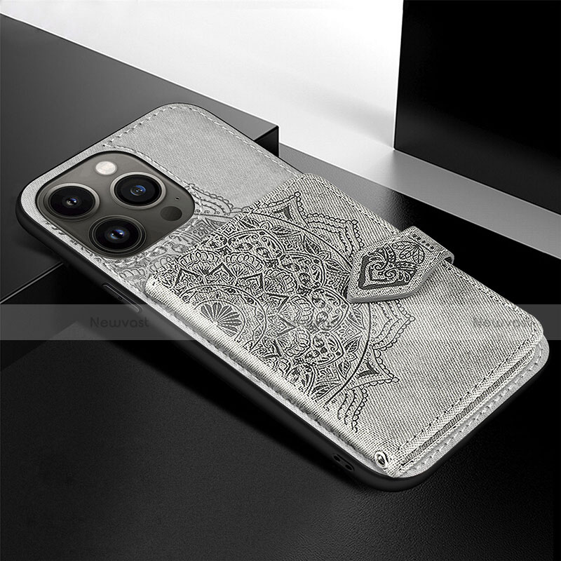 Silicone Candy Rubber Gel Fashionable Pattern Soft Case Cover S02 for Apple iPhone 13 Pro Gray