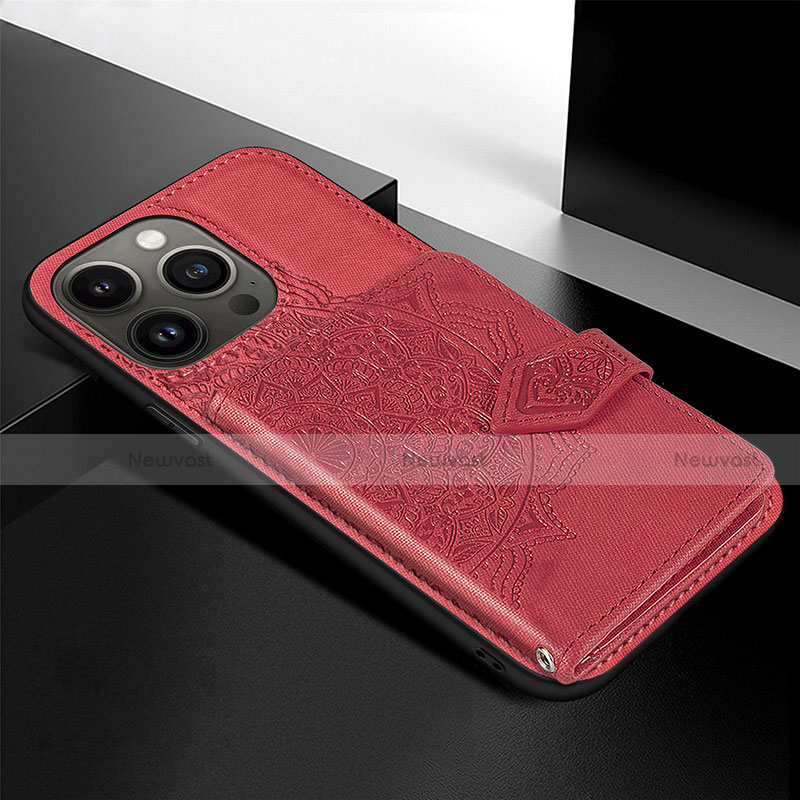 Silicone Candy Rubber Gel Fashionable Pattern Soft Case Cover S02 for Apple iPhone 13 Pro Red