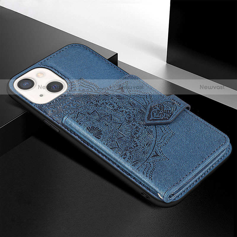 Silicone Candy Rubber Gel Fashionable Pattern Soft Case Cover S02 for Apple iPhone 14 Plus Blue