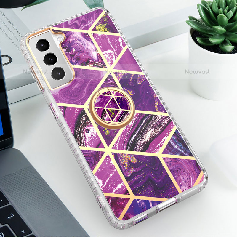 Silicone Candy Rubber Gel Fashionable Pattern Soft Case Cover S02 for Samsung Galaxy S21 FE 5G Purple