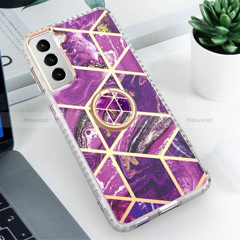 Silicone Candy Rubber Gel Fashionable Pattern Soft Case Cover S02 for Samsung Galaxy S22 Plus 5G Purple