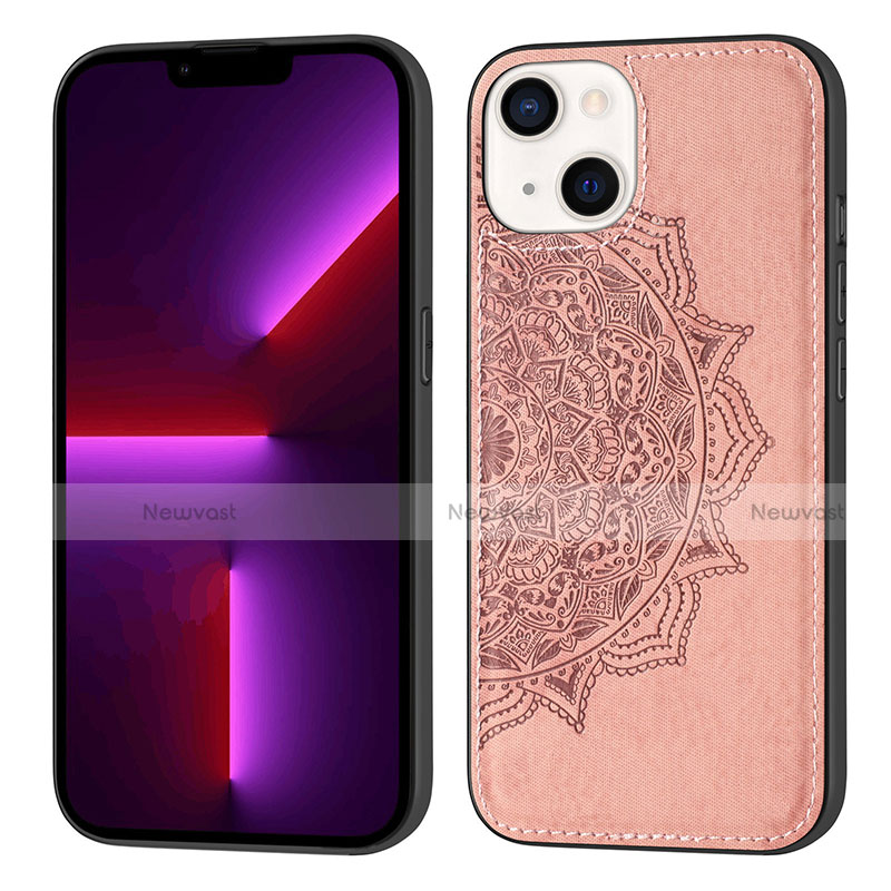 Silicone Candy Rubber Gel Fashionable Pattern Soft Case Cover S04 for Apple iPhone 14 Rose Gold