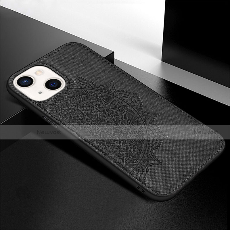 Silicone Candy Rubber Gel Fashionable Pattern Soft Case Cover S05 for Apple iPhone 13 Black