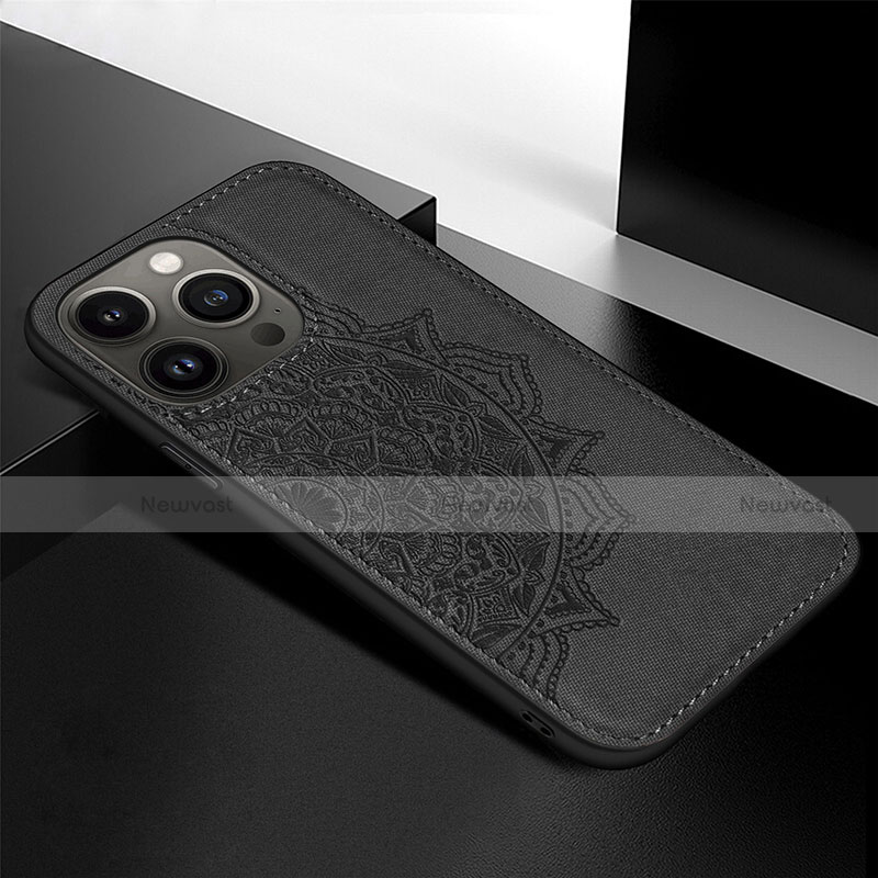 Silicone Candy Rubber Gel Fashionable Pattern Soft Case Cover S05 for Apple iPhone 14 Pro Black