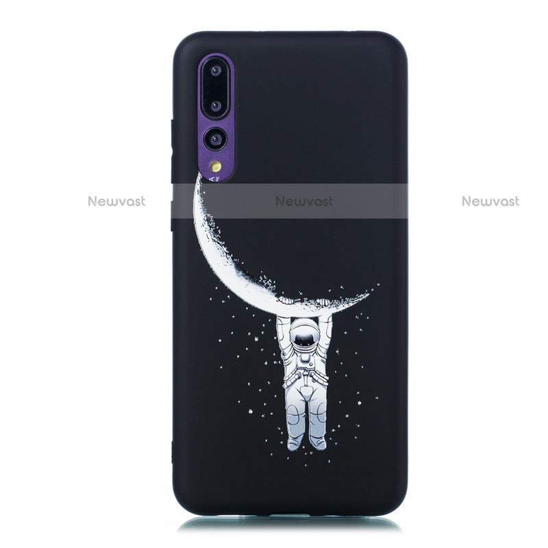 Silicone Candy Rubber Gel Fashionable Pattern Soft Case Cover S05 for Huawei P20 Pro Black