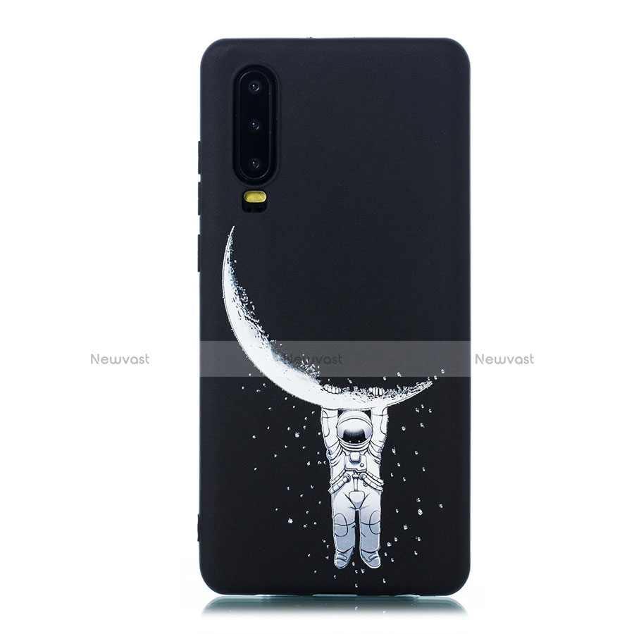 Silicone Candy Rubber Gel Fashionable Pattern Soft Case Cover S05 for Huawei P30 Black