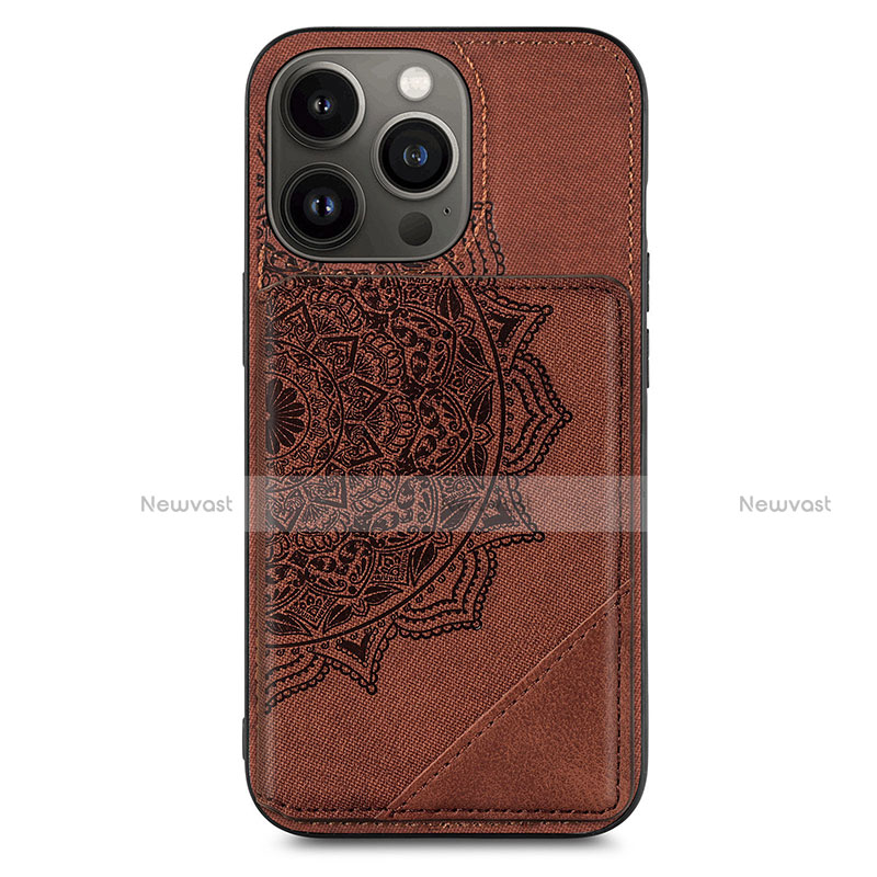 Silicone Candy Rubber Gel Fashionable Pattern Soft Case Cover S06 for Apple iPhone 13 Pro Brown