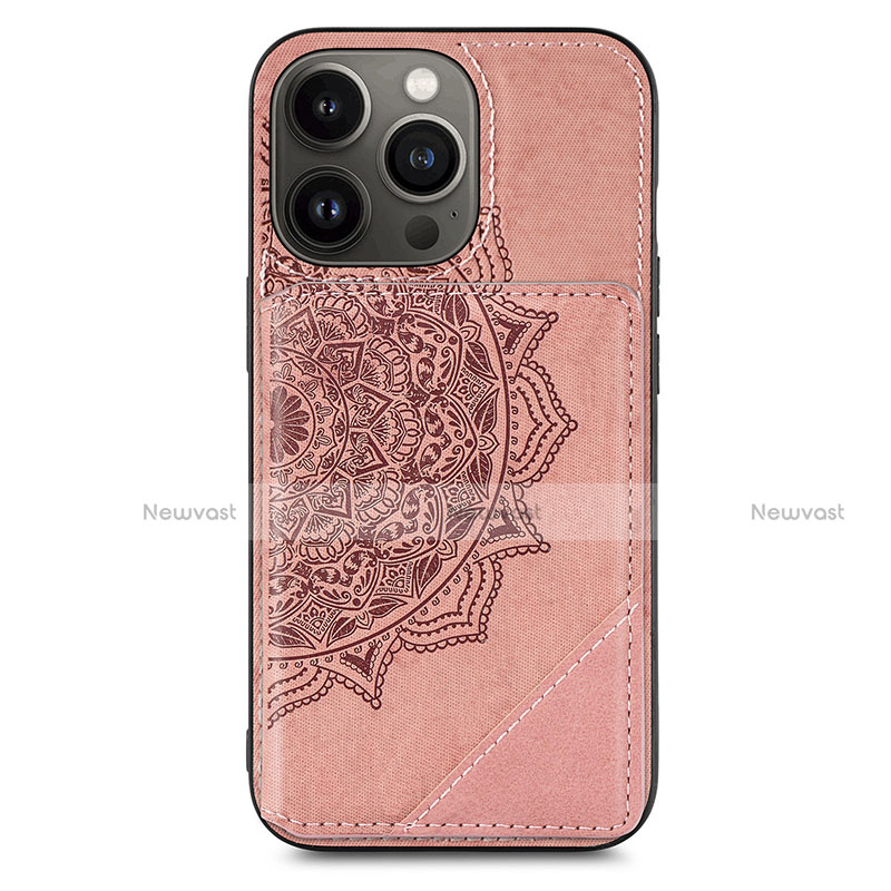 Silicone Candy Rubber Gel Fashionable Pattern Soft Case Cover S06 for Apple iPhone 14 Pro Max Rose Gold