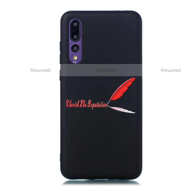 Silicone Candy Rubber Gel Fashionable Pattern Soft Case Cover S06 for Huawei P20 Pro Red