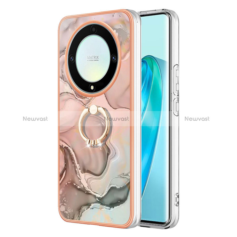 Silicone Candy Rubber Gel Fashionable Pattern Soft Case Cover with Finger Ring Stand Y01B for Huawei Honor Magic5 Lite 5G