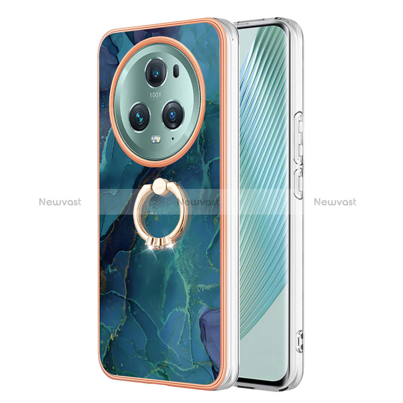 Silicone Candy Rubber Gel Fashionable Pattern Soft Case Cover with Finger Ring Stand Y01B for Huawei Honor Magic5 Pro 5G