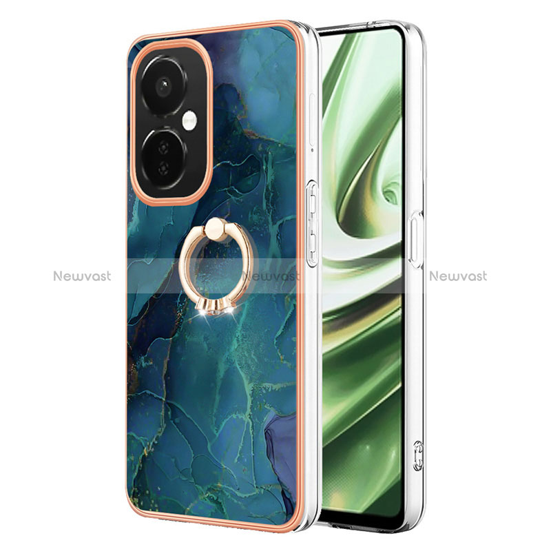 Silicone Candy Rubber Gel Fashionable Pattern Soft Case Cover with Finger Ring Stand Y01B for OnePlus Nord CE 3 Lite 5G Green