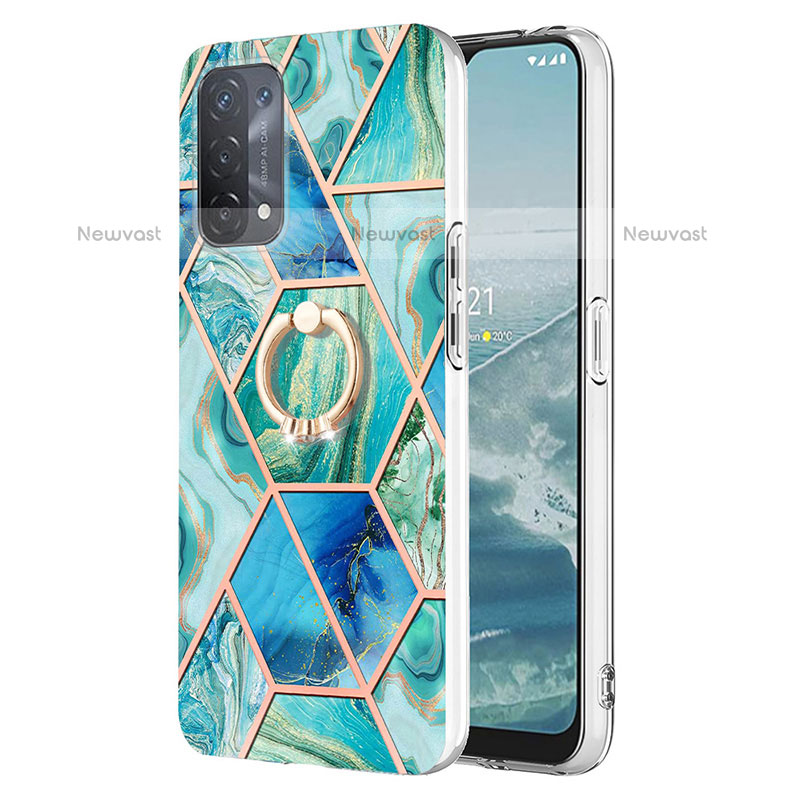 Silicone Candy Rubber Gel Fashionable Pattern Soft Case Cover with Finger Ring Stand Y01B for OnePlus Nord N200 5G