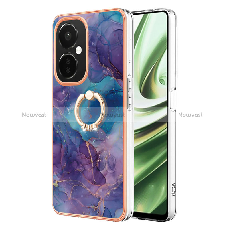 Silicone Candy Rubber Gel Fashionable Pattern Soft Case Cover with Finger Ring Stand Y01B for Oppo K11x 5G