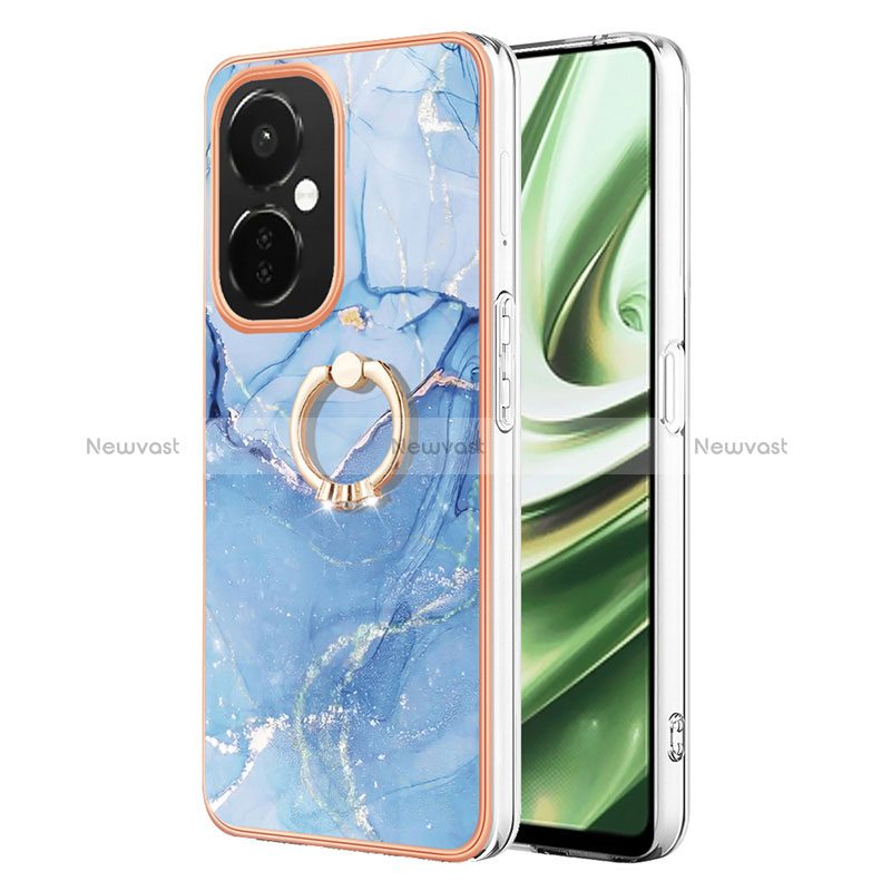 Silicone Candy Rubber Gel Fashionable Pattern Soft Case Cover with Finger Ring Stand Y01B for Oppo K11x 5G