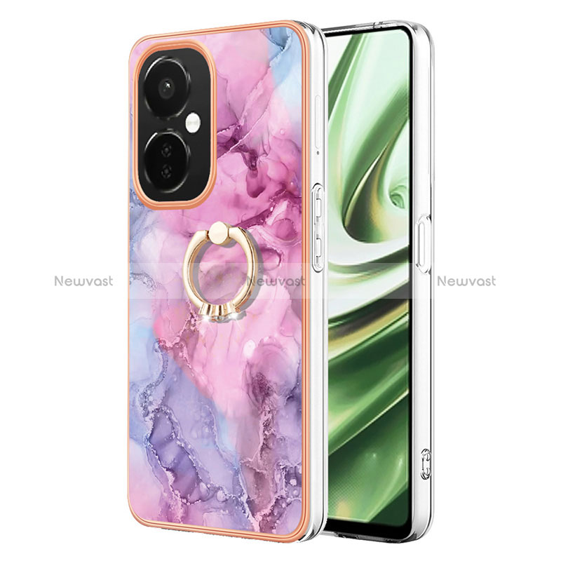 Silicone Candy Rubber Gel Fashionable Pattern Soft Case Cover with Finger Ring Stand Y01B for Oppo K11x 5G