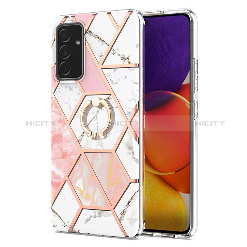 Silicone Candy Rubber Gel Fashionable Pattern Soft Case Cover with Finger Ring Stand Y01B for Samsung Galaxy A24 4G