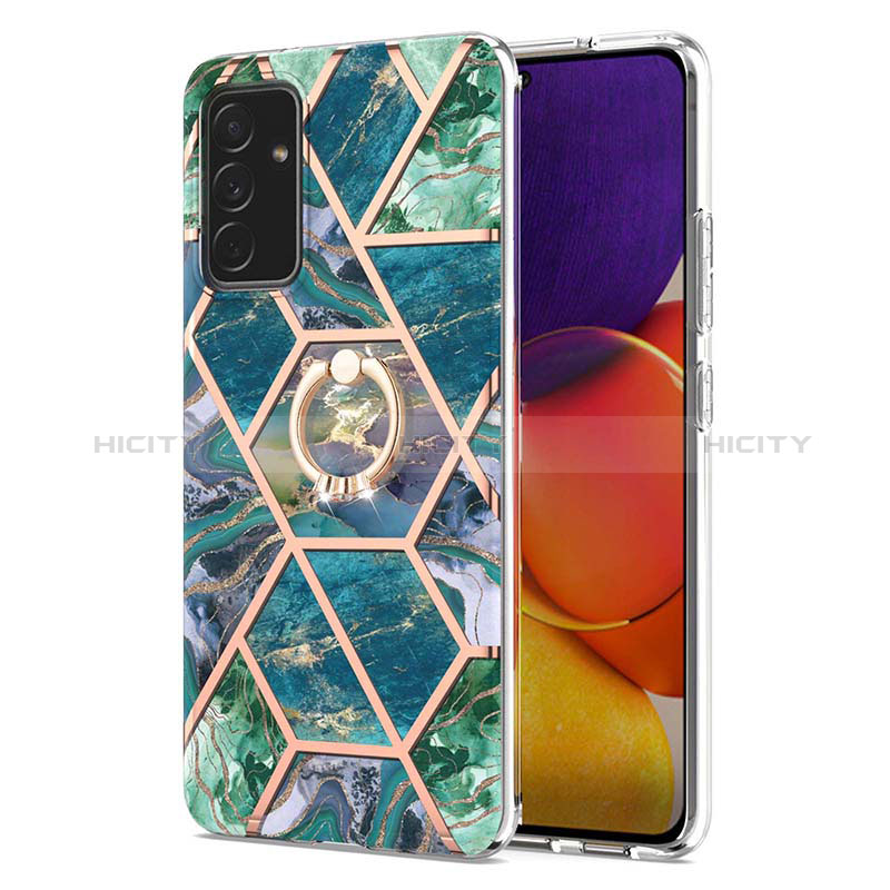 Silicone Candy Rubber Gel Fashionable Pattern Soft Case Cover with Finger Ring Stand Y01B for Samsung Galaxy A24 4G