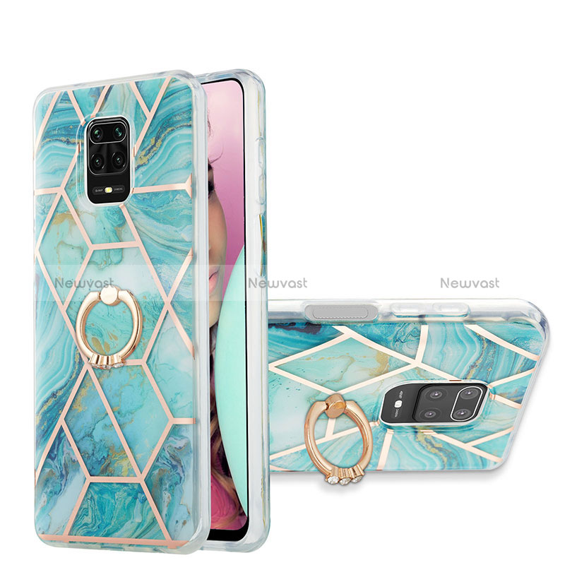 Silicone Candy Rubber Gel Fashionable Pattern Soft Case Cover with Finger Ring Stand Y01B for Xiaomi Redmi Note 9 Pro