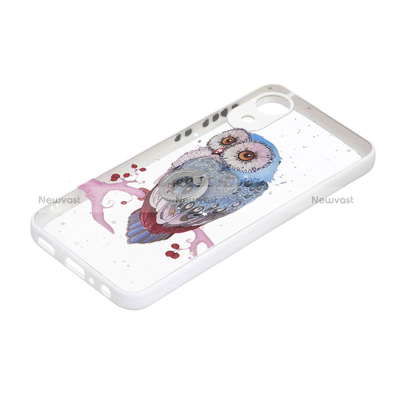 Silicone Candy Rubber Gel Fashionable Pattern Soft Case Cover with Finger Ring Stand Y01X for Samsung Galaxy A03 Core