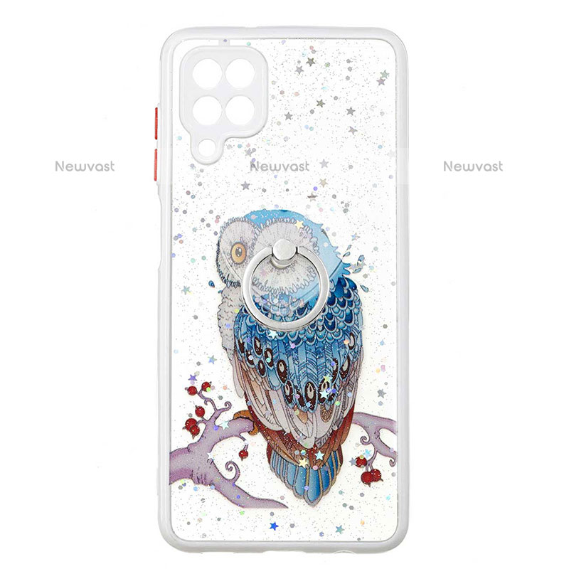 Silicone Candy Rubber Gel Fashionable Pattern Soft Case Cover with Finger Ring Stand Y01X for Samsung Galaxy A12 Mixed