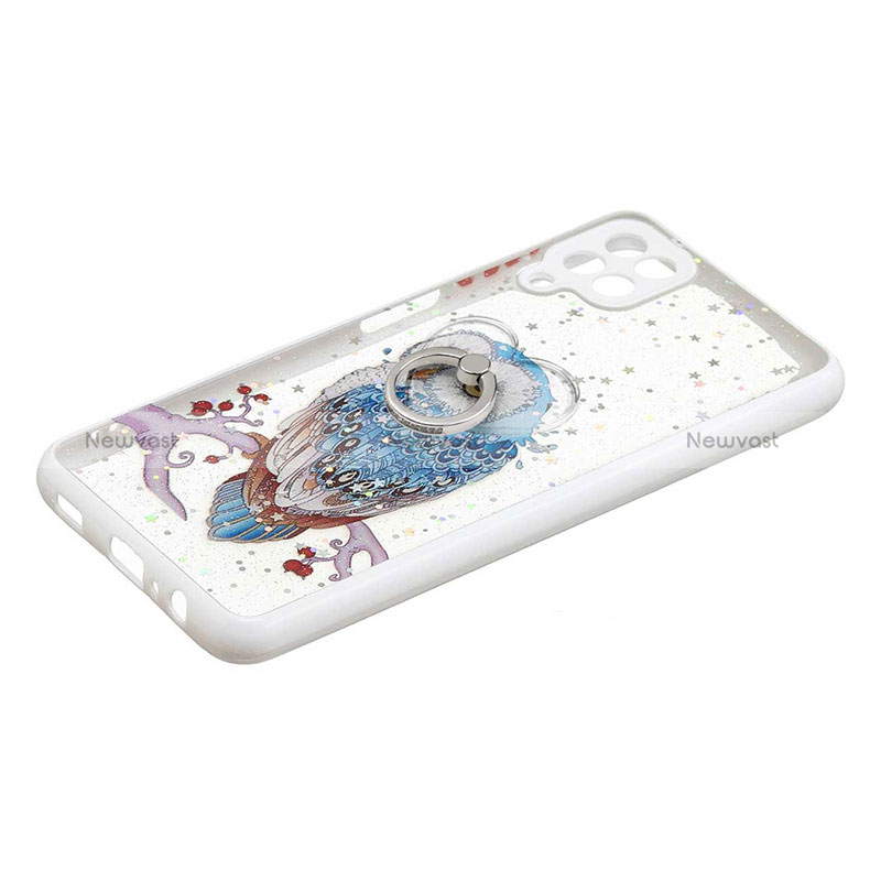 Silicone Candy Rubber Gel Fashionable Pattern Soft Case Cover with Finger Ring Stand Y01X for Samsung Galaxy A22 4G