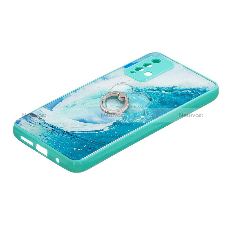 Silicone Candy Rubber Gel Fashionable Pattern Soft Case Cover with Finger Ring Stand Y01X for Xiaomi Redmi 9 Power